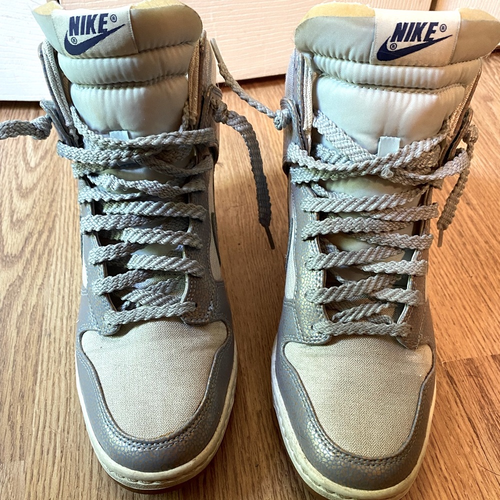 Nike leather wedge sneakers